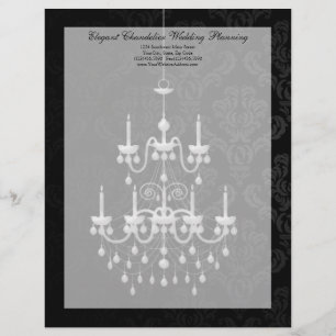 En-tête De Lettre Customisée Noir avec la silhouette blanche de lustre