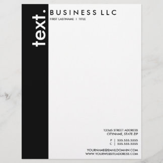 En-tête De Lettre Customisée noir et blanc simple (barre verticale)