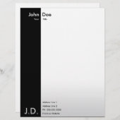 En-tête De Lettre Customisée noir professionnel/blanc (Devant / Derrière)