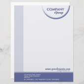 En-tête De Lettre Customisée Ombre du croissant - tons bleus (Devant / Derrière)