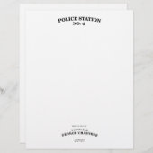 En-tête De Lettre Customisée Papeterie de Crabtree d'agent de police (Devant / Derrière)