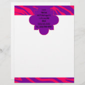 En-tête De Lettre Customisée Papier à lettres en-tête à imprimer rose chaud (Devant / Derrière)