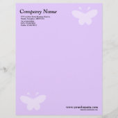 En-tête De Lettre Customisée Papillon élégant - Violet clair (Devant)