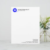 En-tête De Lettre Customisée Parcelle Monogramme - Bleu (Debout devant)