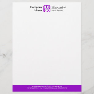 En-tête De Lettre Customisée Pied de page couleur (votre logo) - violet