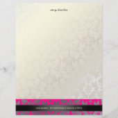 En-tête De Lettre Customisée PixDezines Baroque Damask/rose vif (Devant)