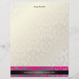 En-tête De Lettre Customisée PixDezines Baroque Damask/rose vif