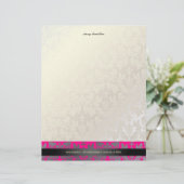 En-tête De Lettre Customisée PixDezines Baroque Damask/rose vif (Debout devant)