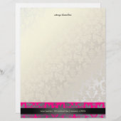 En-tête De Lettre Customisée PixDezines Baroque Damask/rose vif (Devant / Derrière)