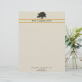 En-tête De Lettre Customisée Plantation de chêne en or (Debout devant)