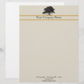 En-tête De Lettre Customisée Plantation de chêne en or (Devant / Derrière)