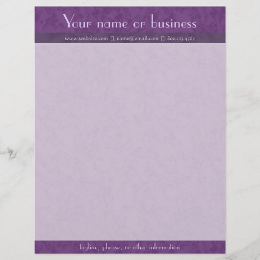 En-tête De Lettre Customisée Pourpre riche texturisé avec la lavande (Devant)