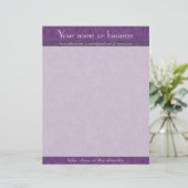 En-tête De Lettre Customisée Pourpre riche texturisé avec la lavande (Debout devant)