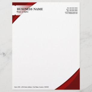 En-tête De Lettre Customisée Professionnel Rouge