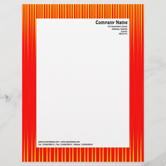 En-tête De Lettre Customisée Rayons - Rouge et Jaune (Devant)