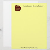 En-tête De Lettre Customisée Recette de secrets de cuisine familiale (Devant / Derrière)