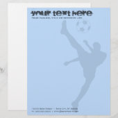 En-tête De Lettre Customisée silhouette de football (Devant / Derrière)