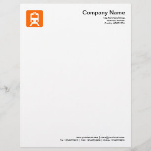 En-tête De Lettre Customisée Symbole du train - Orange