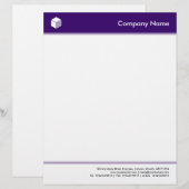 En-tête De Lettre Customisée Tête et pied - violet profond (Devant / Derrière)