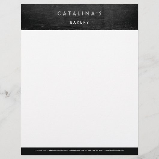 En-tête De Lettre Customisée Texte Art déco sur bois noir (Devant)