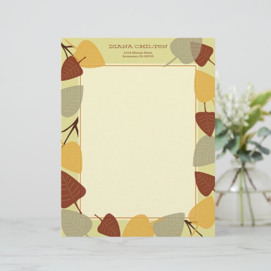 En-tête De Lettre Customisée Thème d'action de grâces d'automne feuille parsemé (Debout devant)