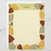 En-tête De Lettre Customisée Thème d'action de grâces d'automne feuille parsemé (Devant / Derrière)