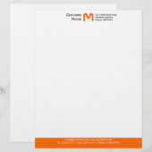 En-tête De Lettre Customisée Titre de bas de page de couleur de monogramme - (Devant / Derrière)