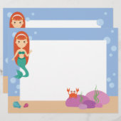 En-tête De Lettre Cute sirène océanique thème été fille (Devant / Derrière)