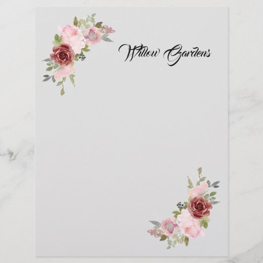 En-tête de lettre d'affaires à motif floral (Devant)