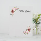 En-tête de lettre d'affaires à motif floral (Debout devant)