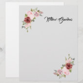 En-tête de lettre d'affaires à motif floral (Devant / Derrière)