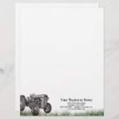 En-tête de lettre d'affaires de tracteur (Devant / Derrière)