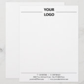 En-tête de lettre d'affaires moderne avec code QR  (Devant / Derrière)