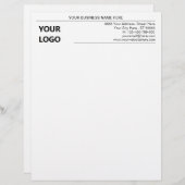 En-tête de lettre d'affaires moderne avec logo Nom (Devant / Derrière)