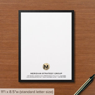 En-tête de lettre d'affaires monogramme