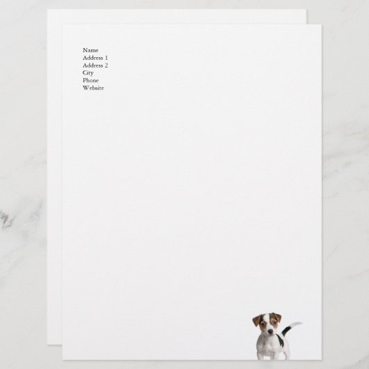 En-tête de lettre de chiot (Devant / Derrière)