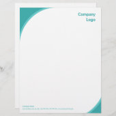 En-tête de lettre de coins de Teal (Devant / Derrière)