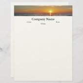 En-tête de lettre de coucher du soleil de plage (Devant / Derrière)