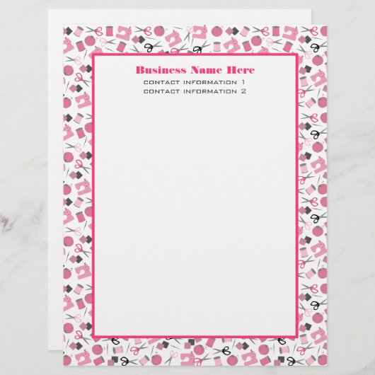 En-tête de lettre de couture rose (Devant / Derrière)