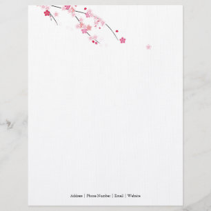 En-tête de lettre de fleurs de cerisier de Sakura