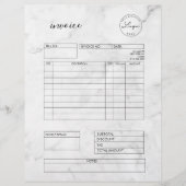 En-tête de lettre de la facture de marbre pour les (Devant)