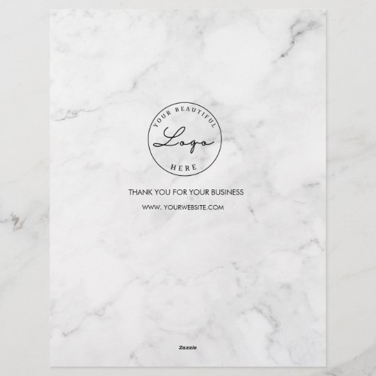 En-tête de lettre de la facture de marbre pour les (Dos)