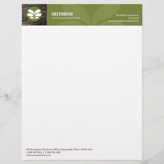 En-tête de lettre de l'environnement d'écorce (Devant)