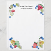 En-tête de lettre de lin aux fruits d'été (Devant / Derrière)