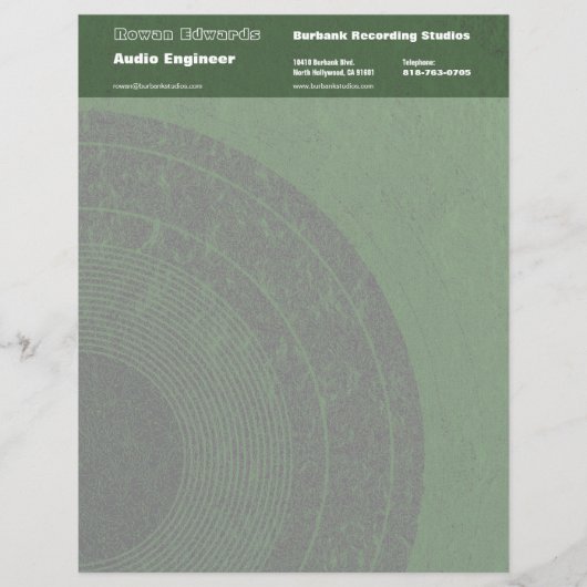 En-tête de lettre de l'ingénieur audio (Devant)