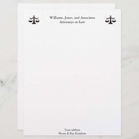 En-tête de lettre de mandataire (Devant / Derrière)