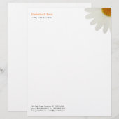 En-tête de lettre de marguerite blanche (Devant / Derrière)