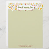 en-tête de lettre de marguerites blanches et de (Devant / Derrière)