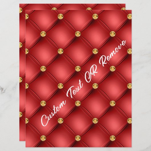 En-tête de lettre de texte personnalisé en or roug (Devant / Derrière)