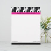 En-tête de lettre de Zany Zebra Customisé de rose- (Debout devant)